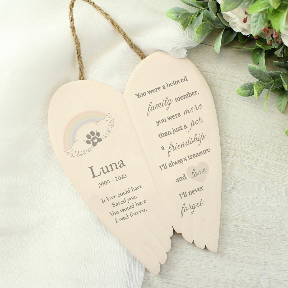 Personalised Pet Memorial Ceramic Wings - Shop Memorials At Gift Moments - 4