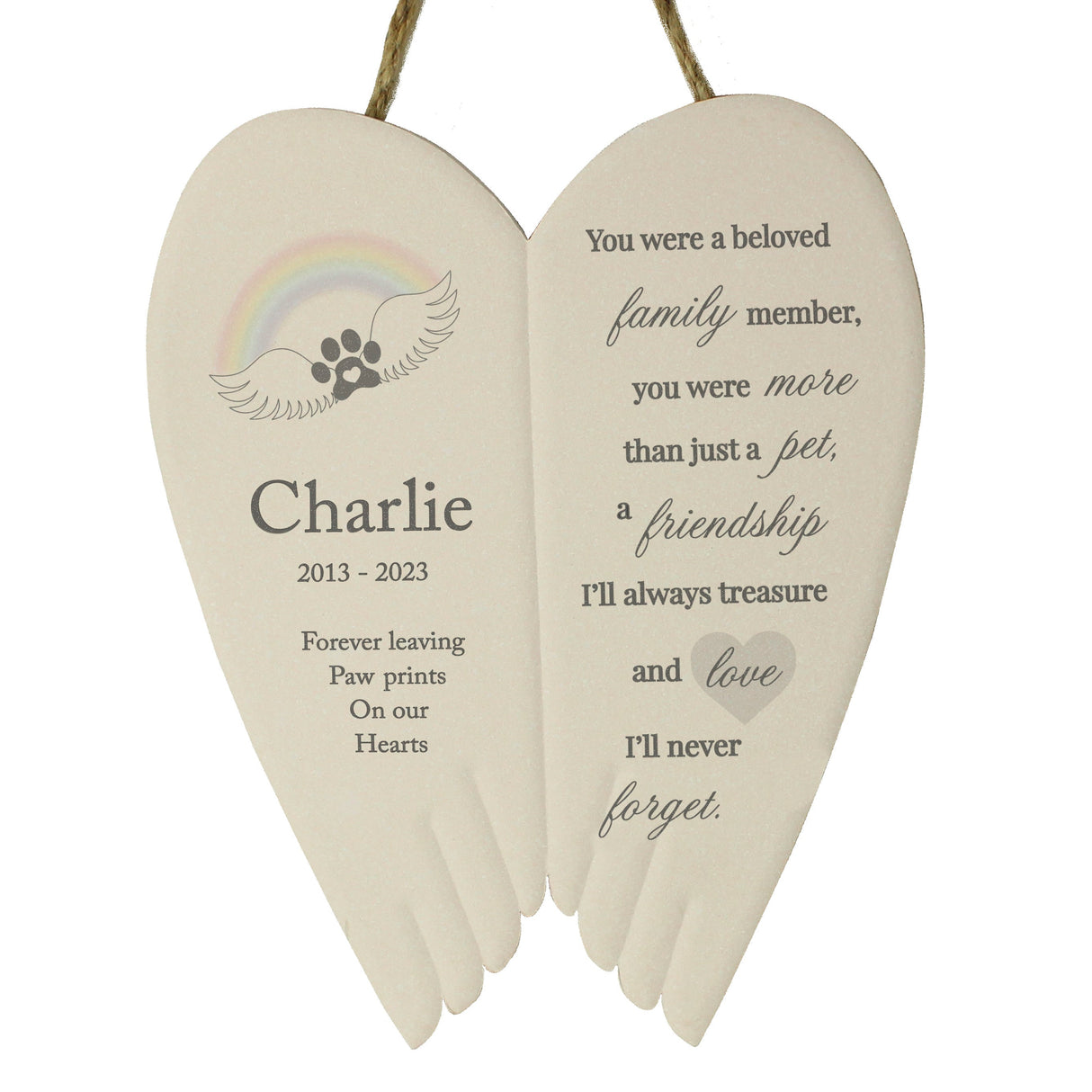 Personalised Pet Memorial Ceramic Wings - Shop Memorials At Gift Moments - 5