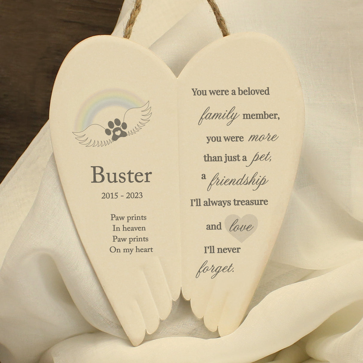 Personalised Pet Memorial Ceramic Wings - Shop Memorials At Gift Moments - 2
