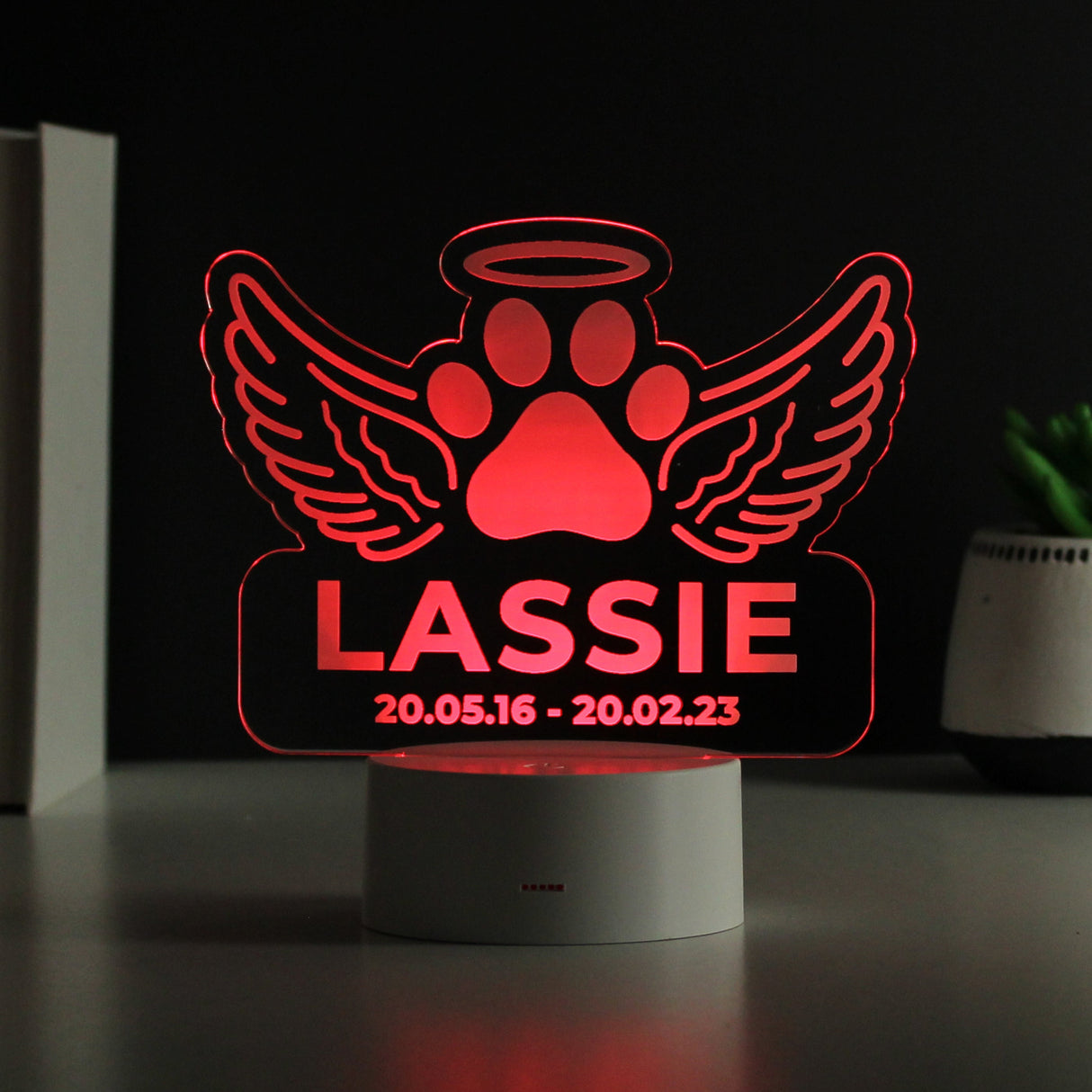 Personalised Pet Memorial Colour Changing LED Light: 8 - LED Lighting By Gift Moments