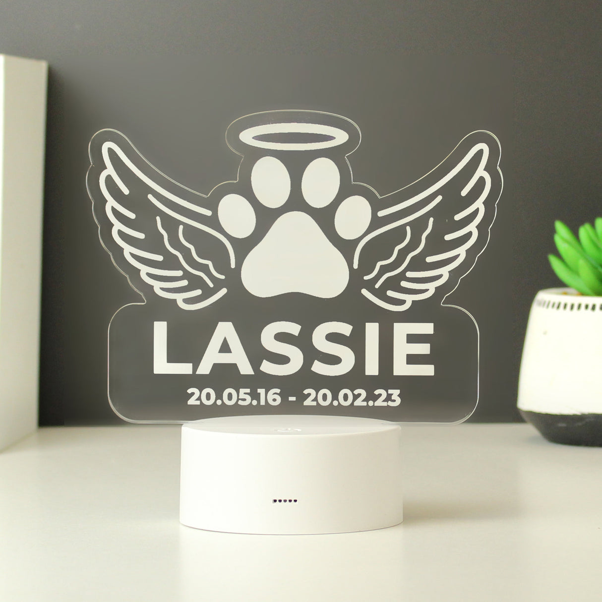 Personalised Pet Memorial Colour Changing LED Light: 5 - LED Lighting By Gift Moments