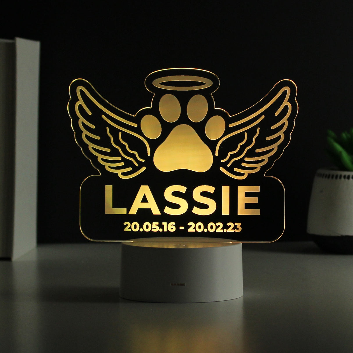 Personalised Pet Memorial Colour Changing LED Light: 3 - LED Lighting By Gift Moments