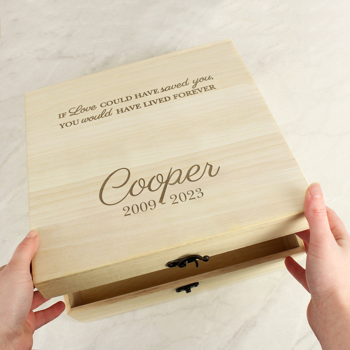 Personalised Pet Memorial Large Wooden Keepsake Box - Shop Keepsake Boxes At Gift Moments - 4