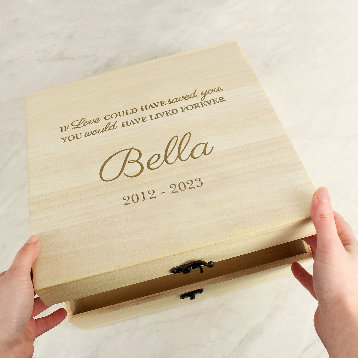 Personalised Pet Memorial Large Wooden Keepsake Box - Shop Keepsake Boxes At Gift Moments - 2