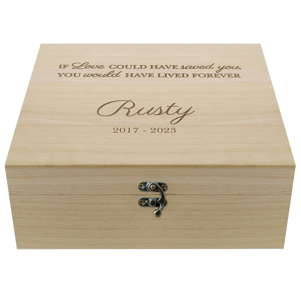 Personalised Pet Memorial Large Wooden Keepsake Box - Shop Keepsake Boxes At Gift Moments - 3