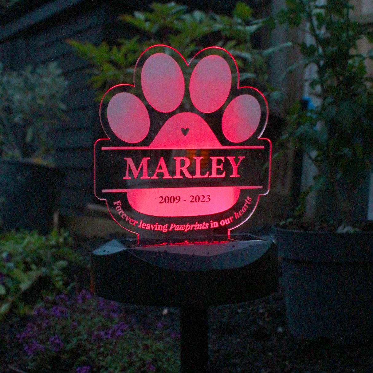 Personalised Pet Memorial Outdoor Solar Light: 9 - Solar Lights By Gift Moments