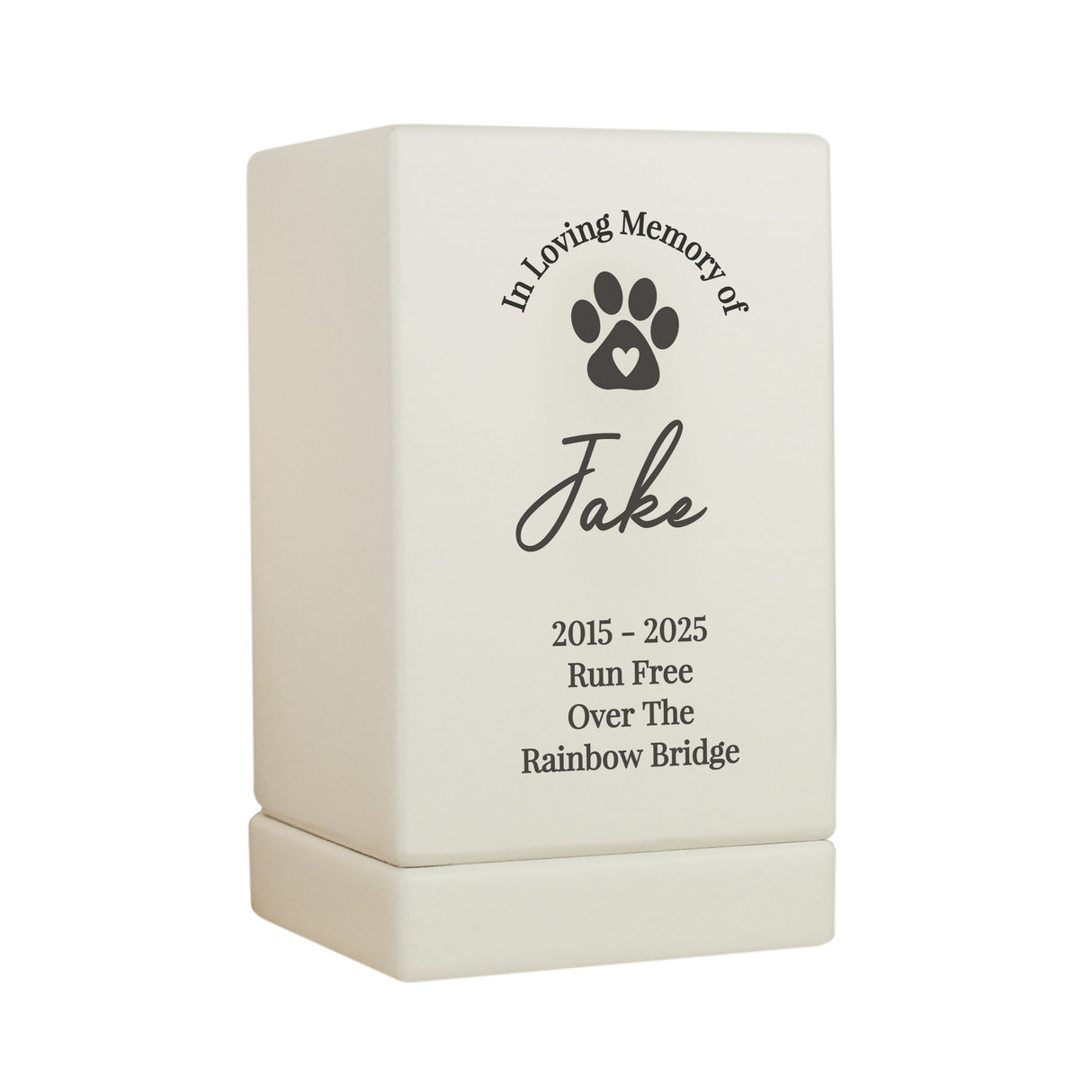 Personalised Pet Memorial Small Wooden Urn: 7 - Urns By Gift Moments