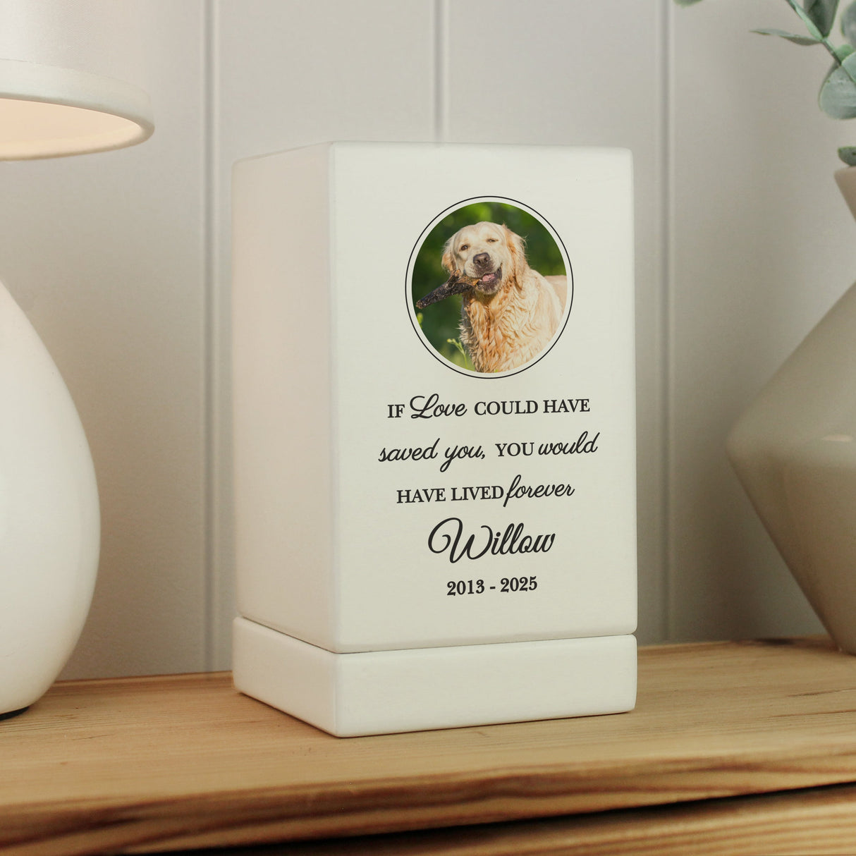Personalised Pet Photo Upload Small Wooden Urn: 1 - Urns By Gift Moments