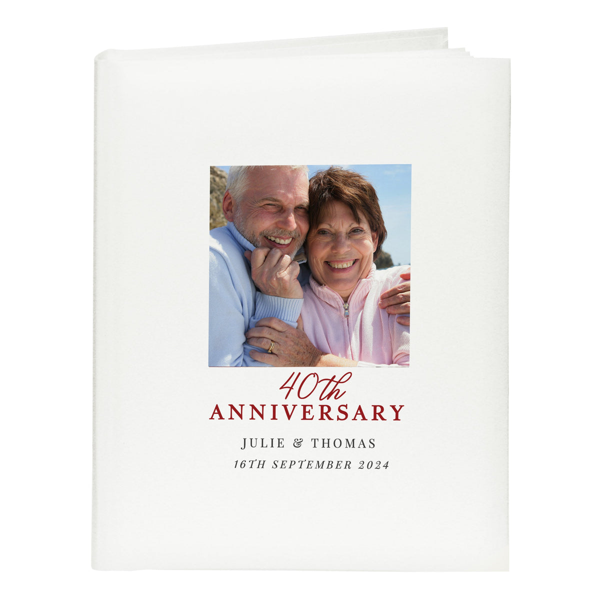 Personalised Photo Upload 40th Anniversary Traditional Photo Album: 5 - Photo Albums By Gift Moments