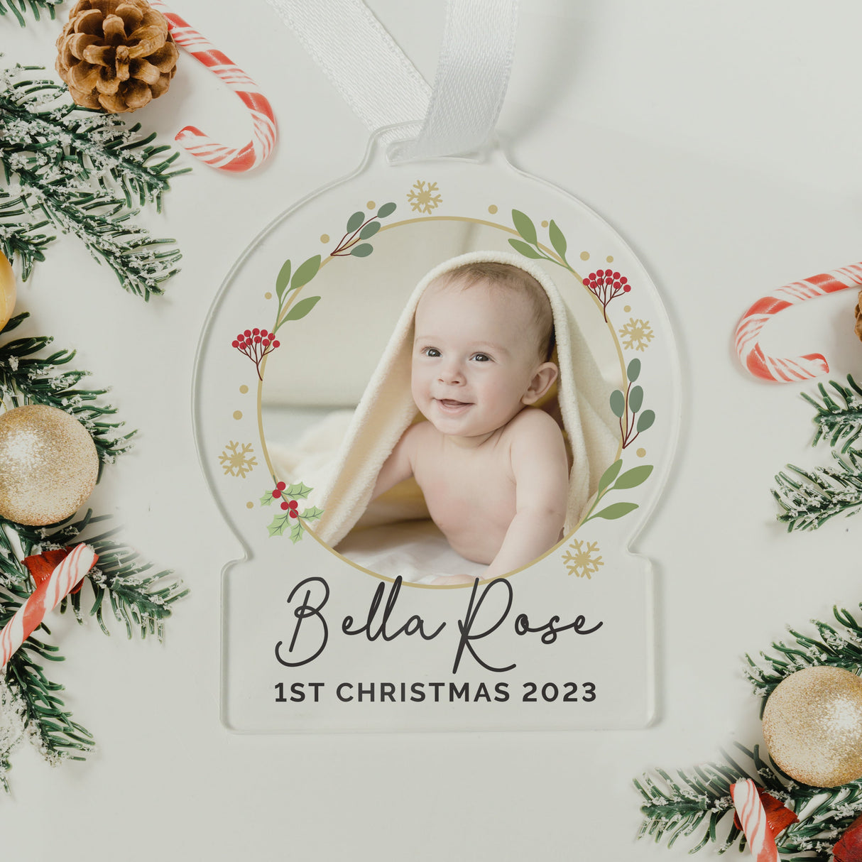 Personalised Photo Upload Acrylic Christmas Decoration: 2 - Christmas Decorations By Gift Moments