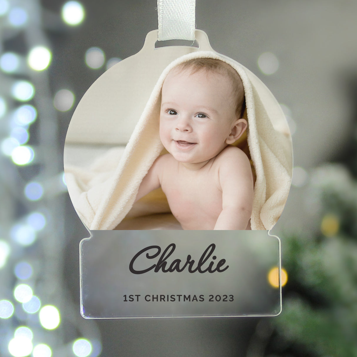 Personalised Photo Upload Acrylic Decoration: 4 - Decorations By Gift Moments