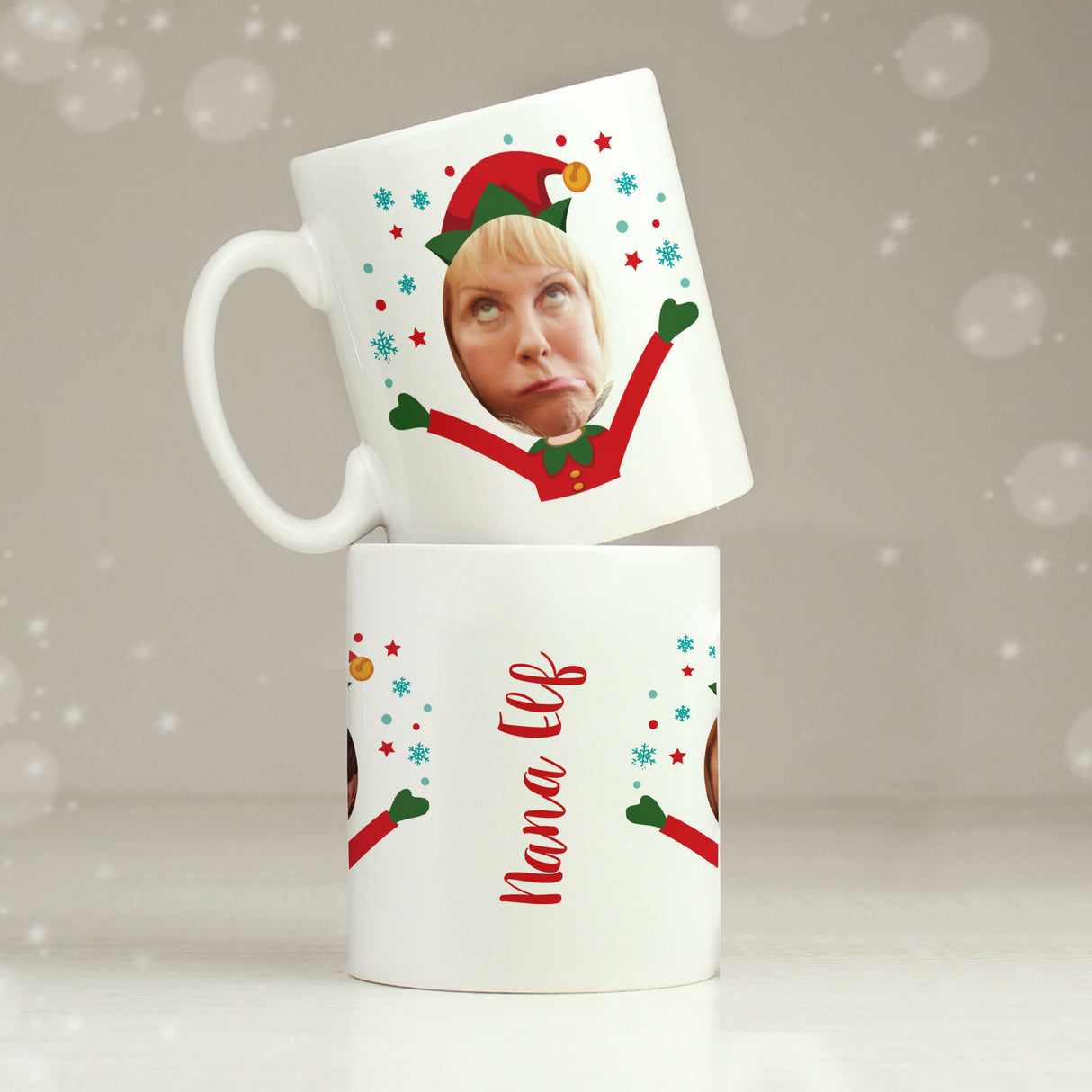 Personalised Photo Upload Christmas Elf Mug: 5 - Mugs By Gift Moments