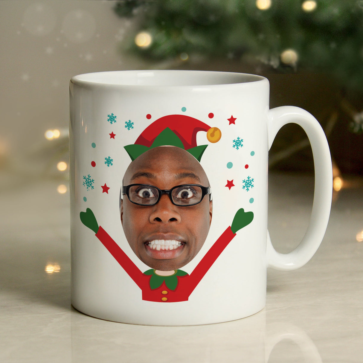 Personalised Photo Upload Christmas Elf Mug: 4 - Mugs By Gift Moments