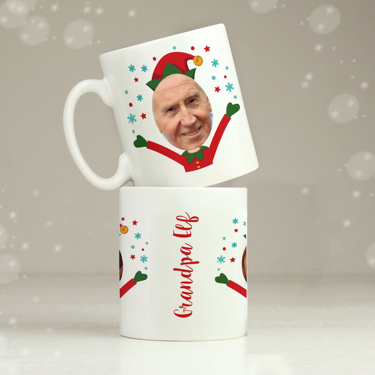 Personalised Photo Upload Christmas Elf Mug: 8 - Mugs By Gift Moments