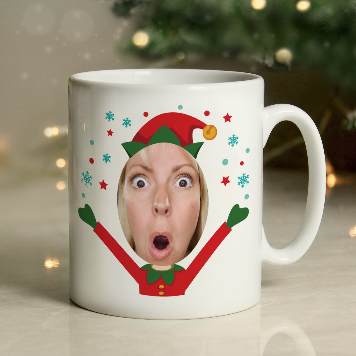Personalised Photo Upload Christmas Elf Mug: 7 - Mugs By Gift Moments