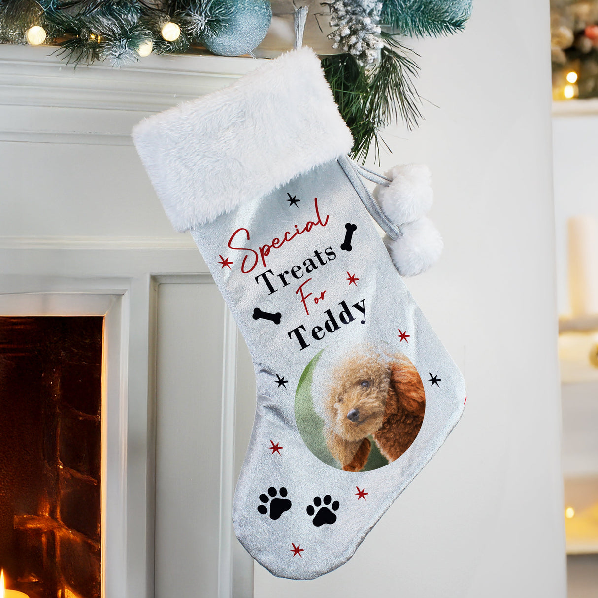 Personalised Photo Upload Dog Christmas Stocking: 3 - Christmas Stockings By Gift Moments