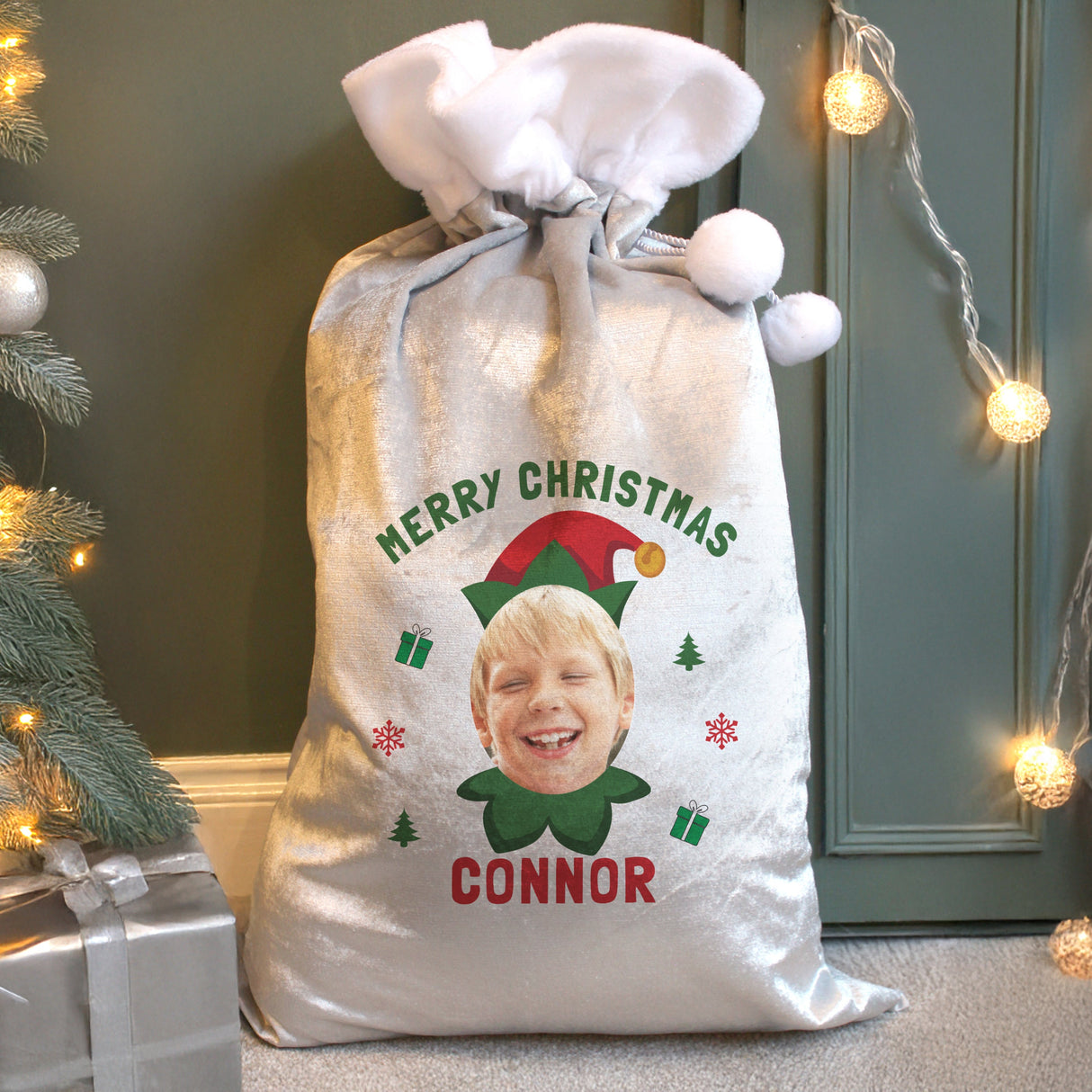 Personalised Photo Upload Elf Christmas Sack: 2 - Christmas Sacks By Gift Moments