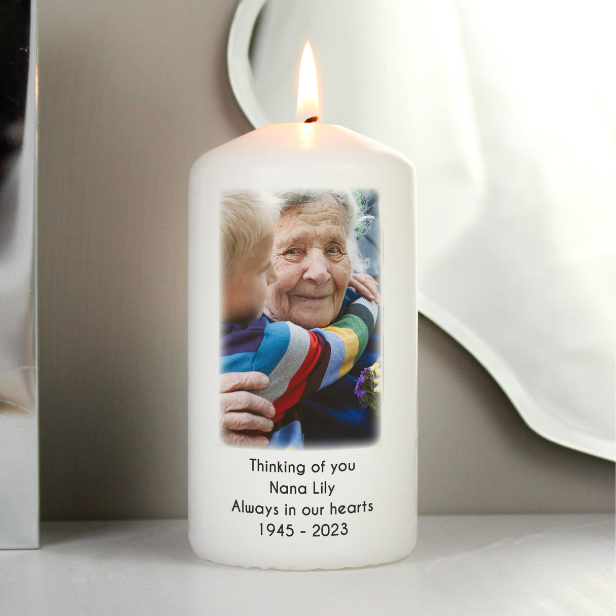 Personalised Photo Upload Pillar Candle: 3 - Candles By Gift Moments