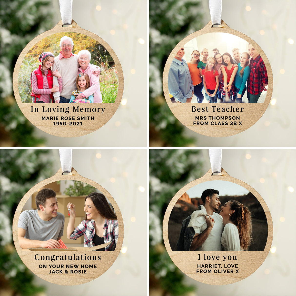 Personalised Photo Upload Round Wooden Decoration - Shop Decorations At Gift Moments - 6