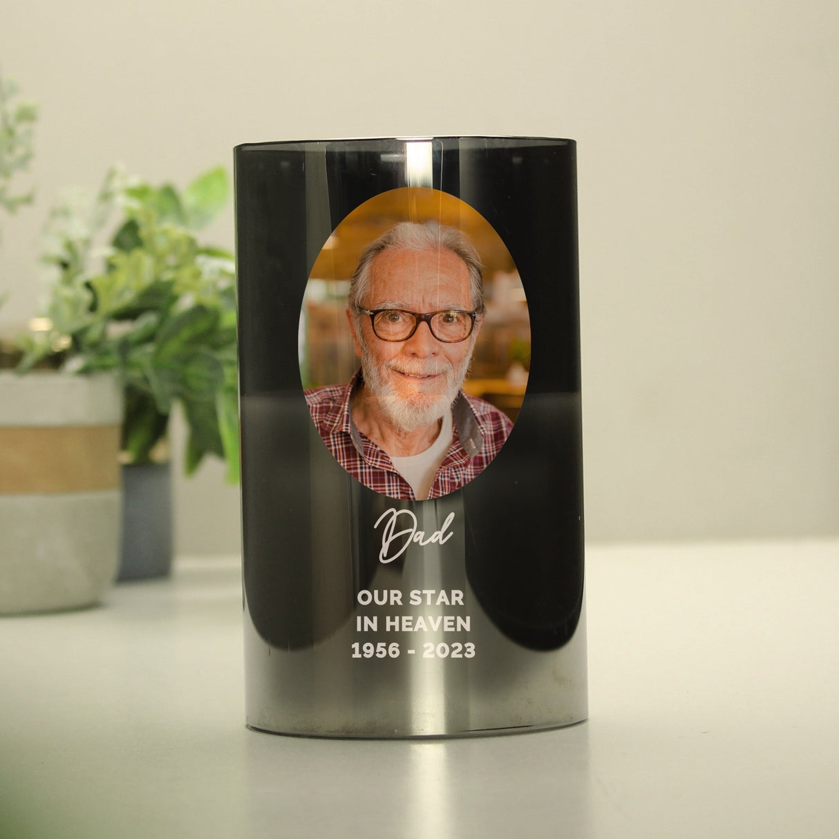 Personalised Photo Upload Smoked Glass LED Candle: 9 - LED Lighting By Gift Moments