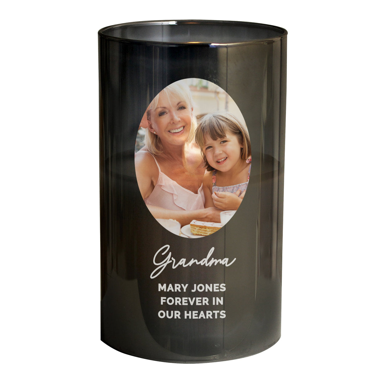 Personalised Photo Upload Smoked Glass LED Candle: 6 - LED Lighting By Gift Moments