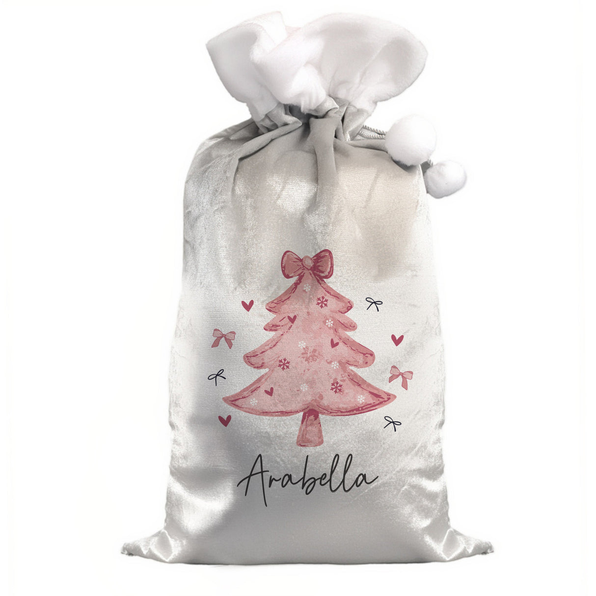 Personalised Pink Christmas Tree Sack: 4 - Christmas Sacks By Gift Moments