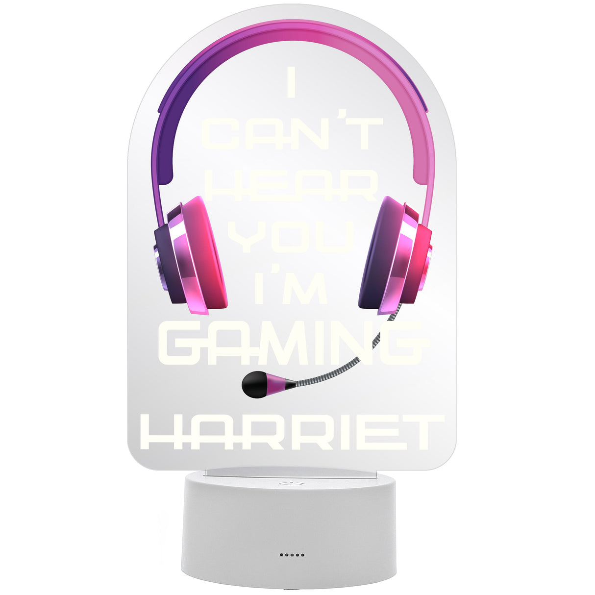 Personalised Pink Gaming LED Colour Changing Night Light: 6 - LED Lighting By Gift Moments