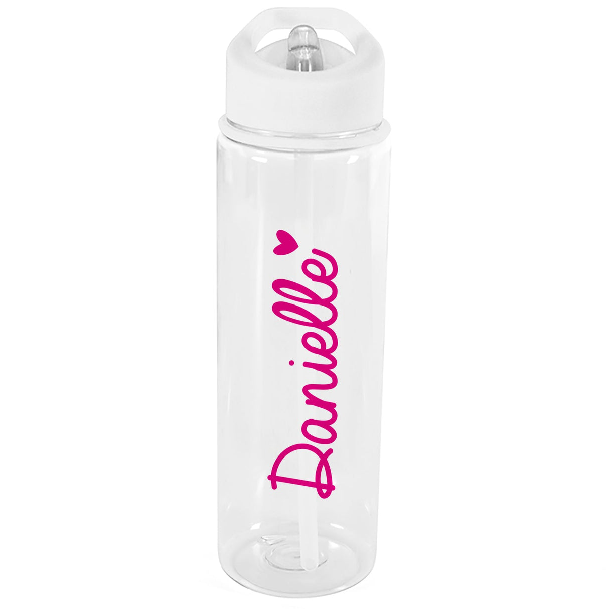 Personalised Pink Heart Name Only Water Bottle: 2 - Water Bottles By Gift Moments