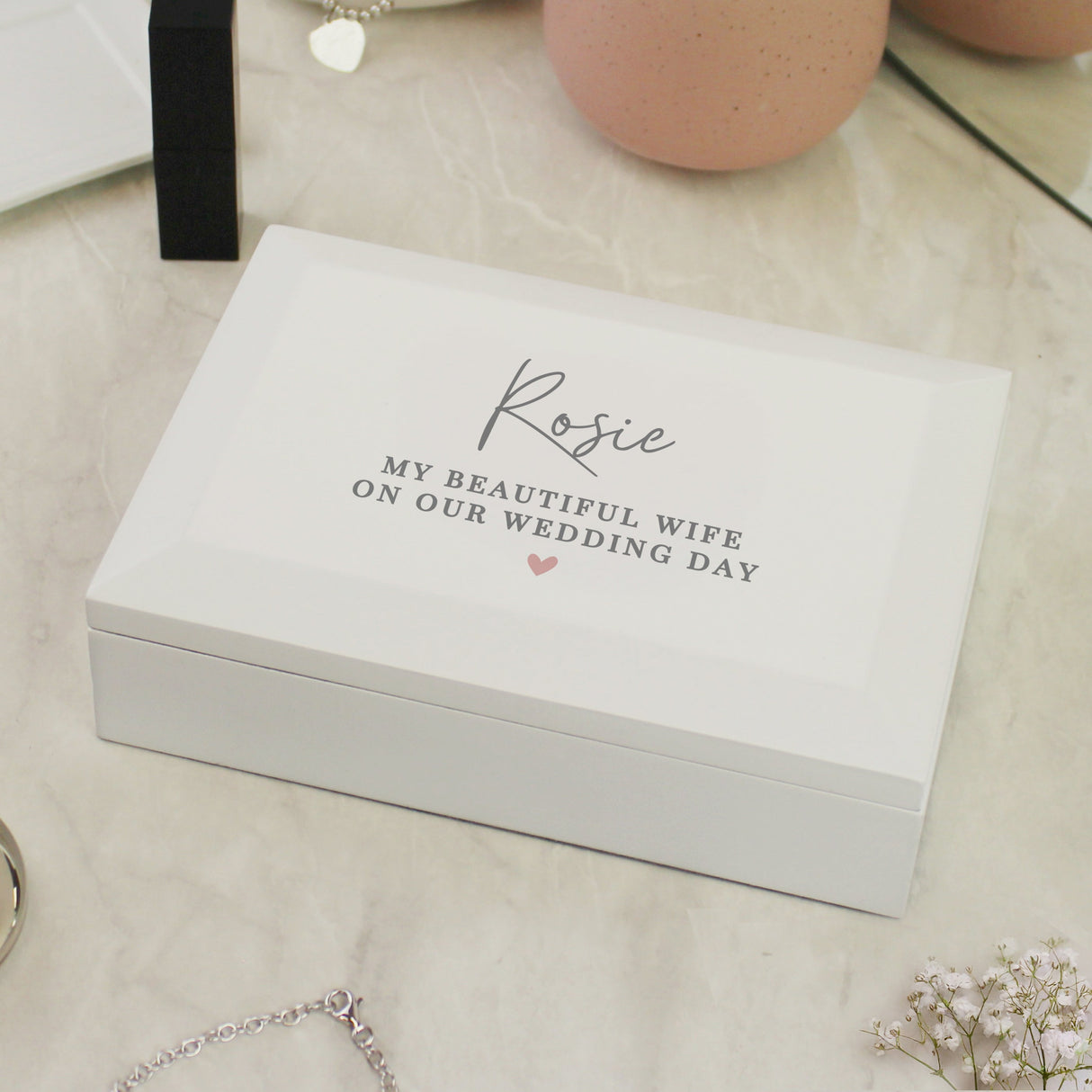 Personalised Pink Heart Wooden Jewellery Box - Shop Jewellery Boxes At Gift Moments - 1