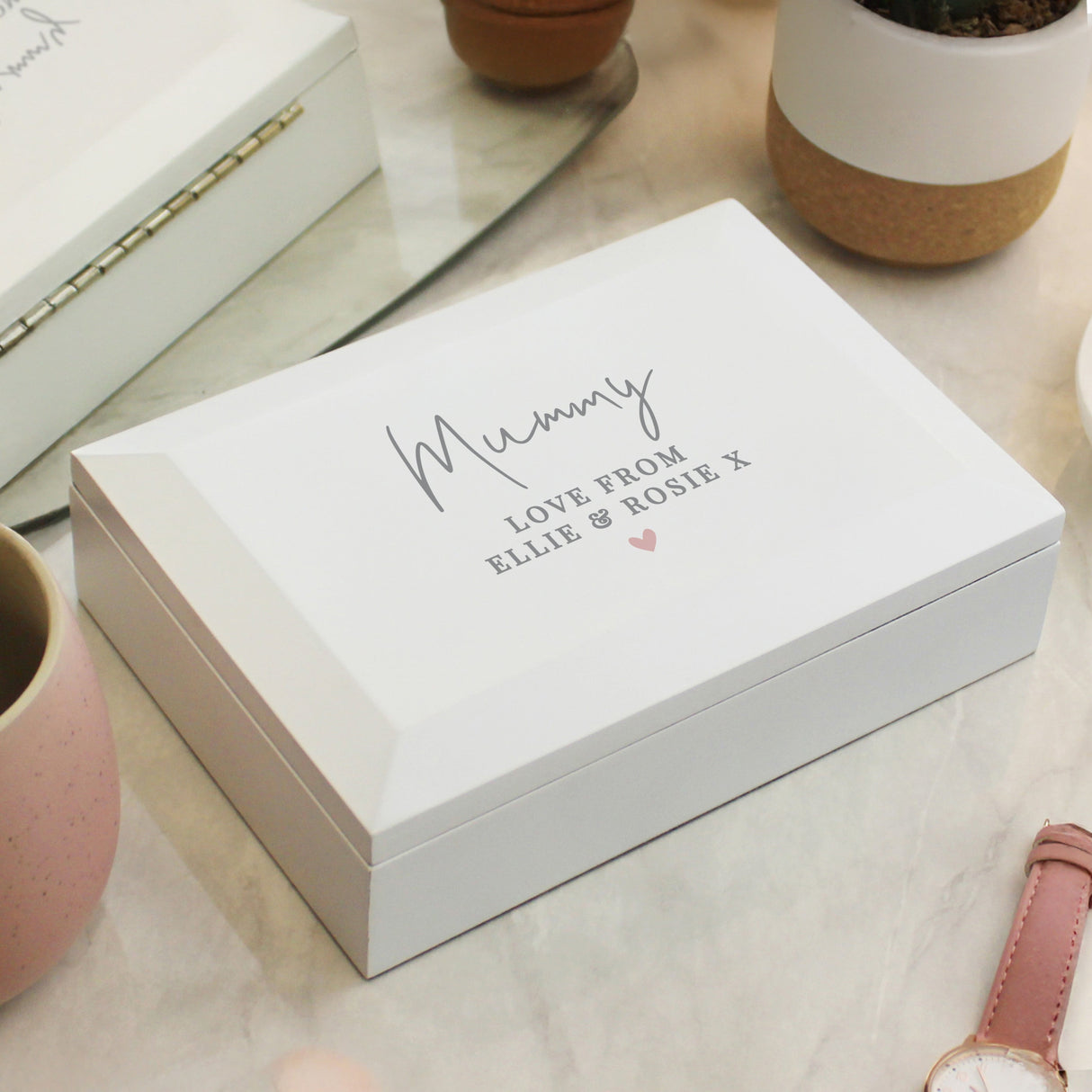 Personalised Pink Heart Wooden Jewellery Box - Shop Jewellery Boxes At Gift Moments - 5