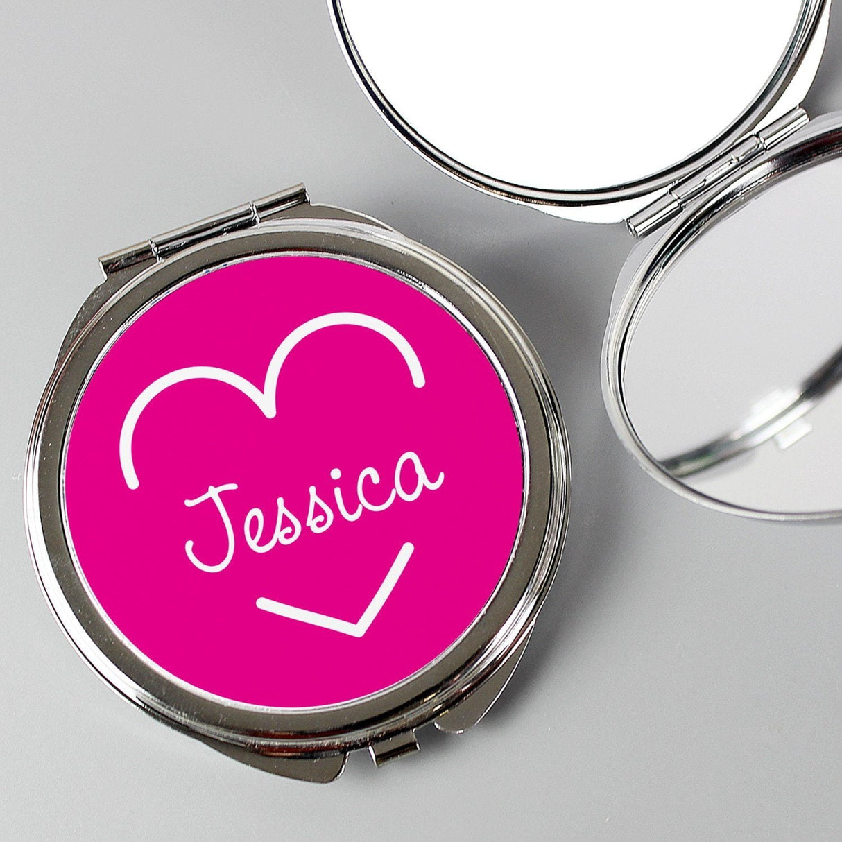 Personalised Pink Name Compact Mirror: 4 - Compact Mirrors By Gift Moments