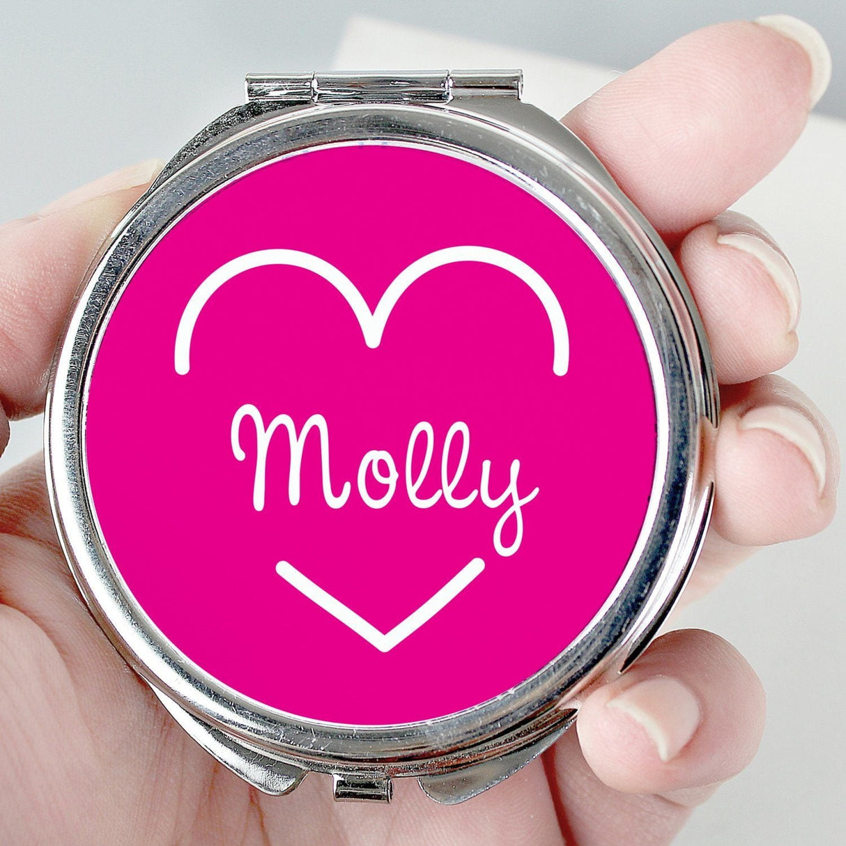 Personalised Pink Name Compact Mirror: 1 - Compact Mirrors By Gift Moments