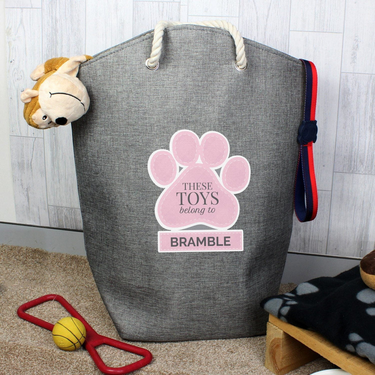 Personalised Pink Paw Print Storage Bag: 2 - Storage By Gift Moments