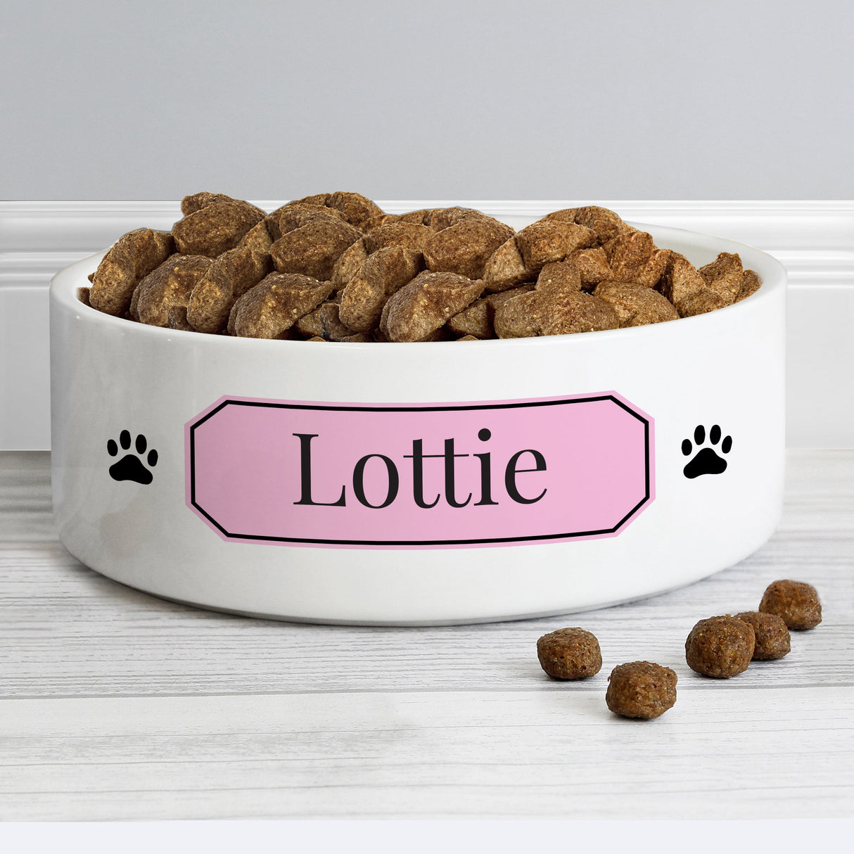 Personalised Pink Plaque 14cm Medium Pet Bowl: 1 - Pet Products By Gift Moments