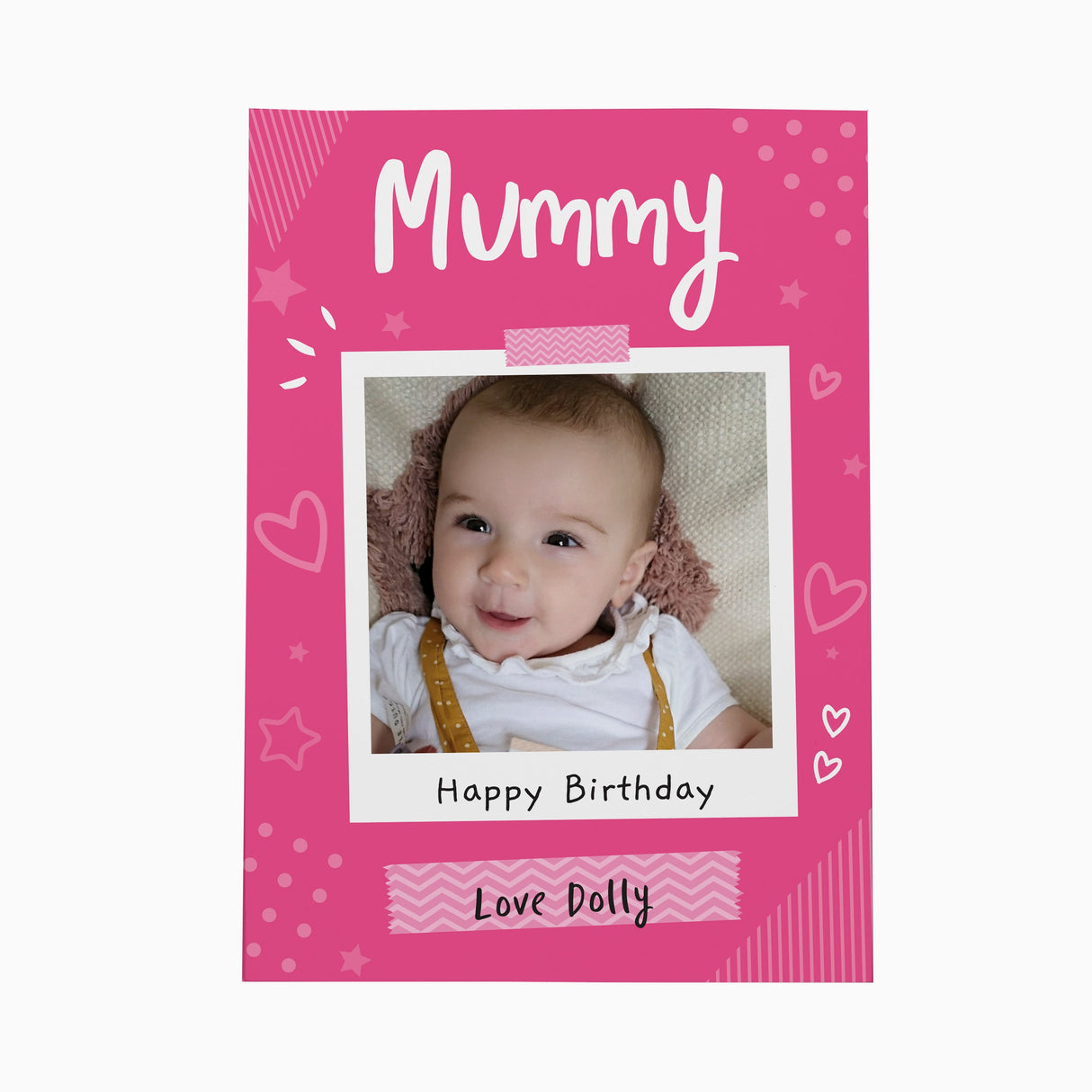 Personalised Pink Polaroid Wreath Photo Upload Card: 5 - Greeting Cards By Gift Moments