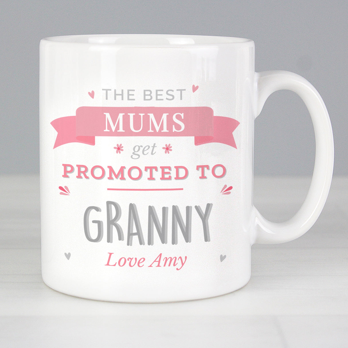 Personalised Pink Promoted To Mug: 1 - Mugs By Gift Moments