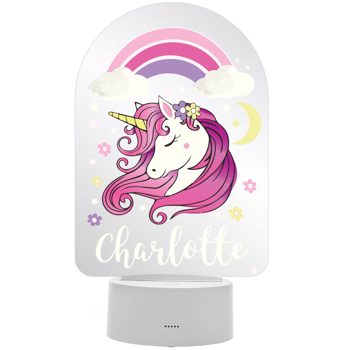 Personalised Pink Unicorn LED Colour Changing Night Light: 5 - LED Lighting By Gift Moments
