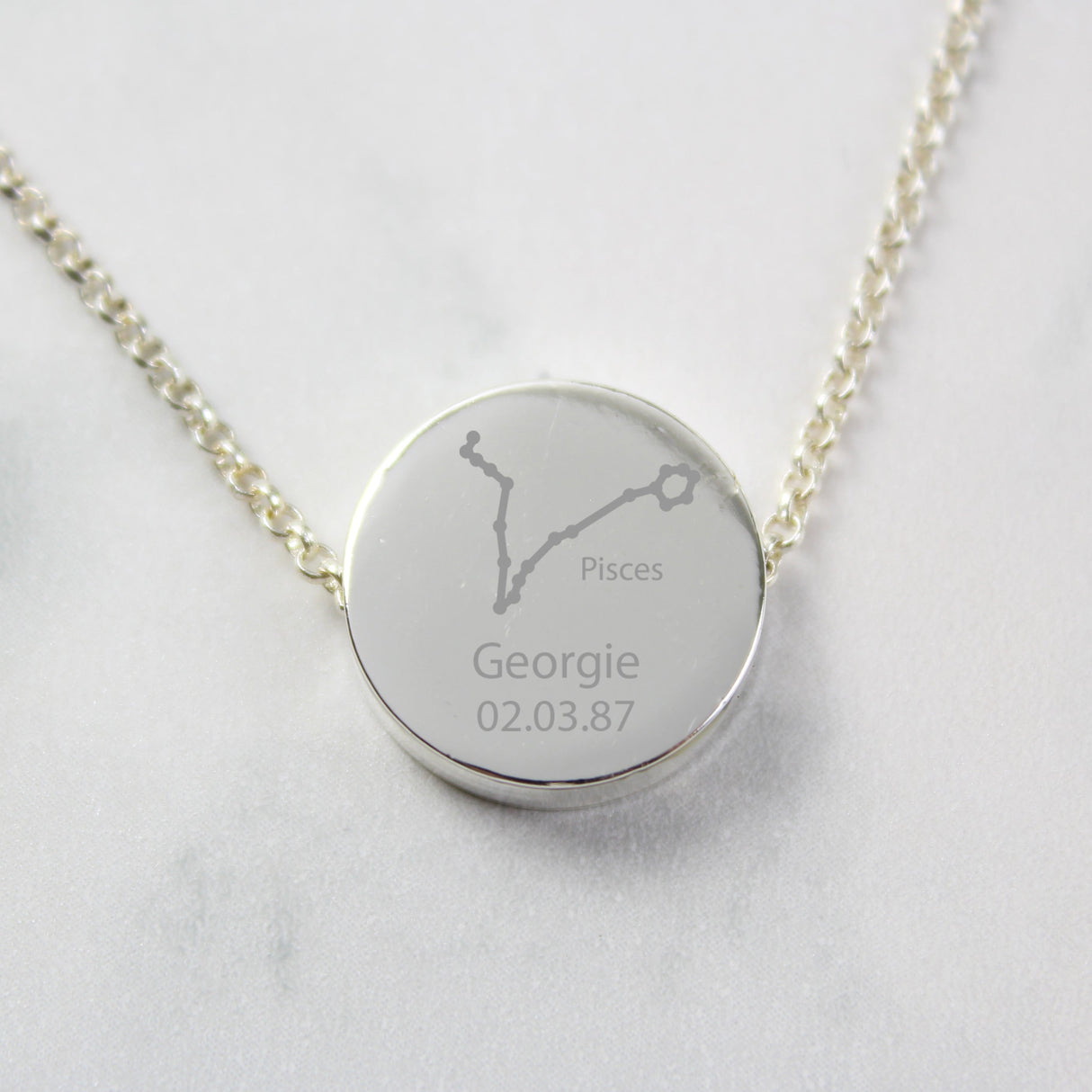 Personalised Pisces Zodiac Star Sign Necklace (Feb 19th - Mar 20th): 4 - Necklaces By Gift Moments