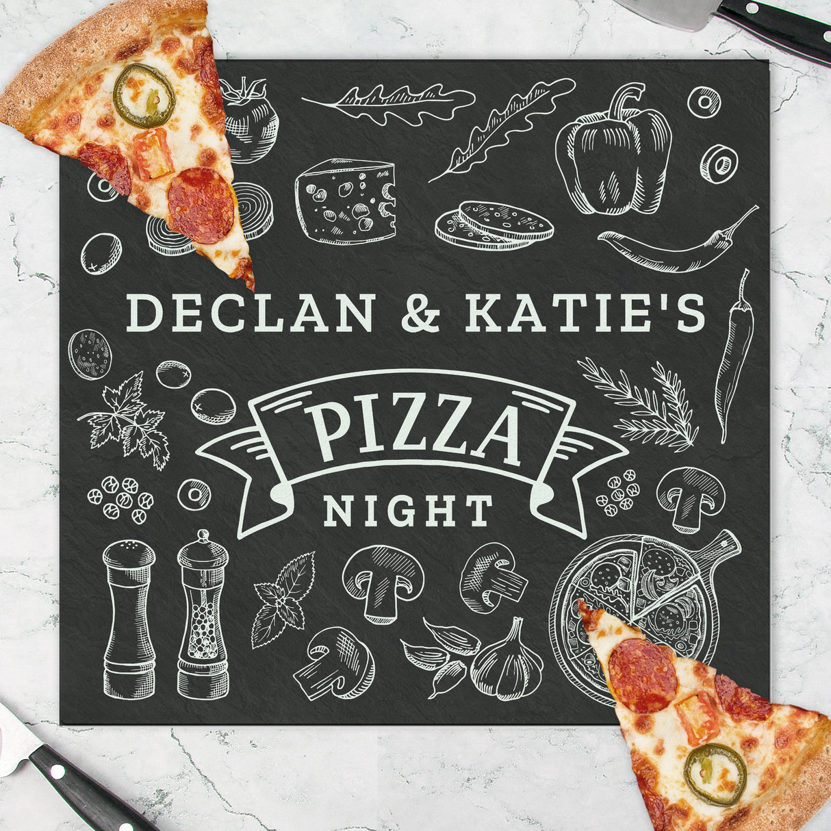 Personalised Pizza Glass Chopping Board/Worktop Saver: 1 - Chopping Boards By Gift Moments