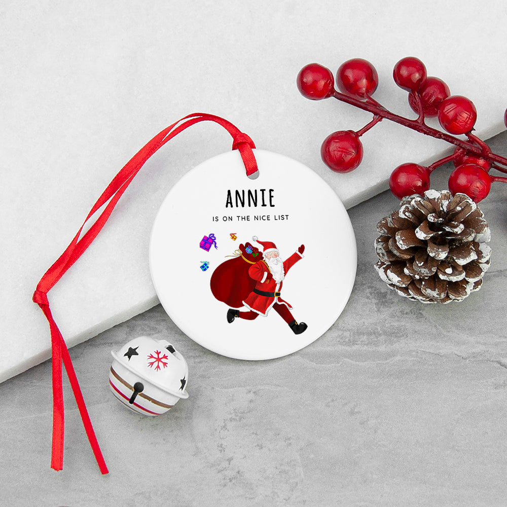 Personalised Playful Santa Christmas Ornament - Shop Christmas Decorations At Gift Moments - 1