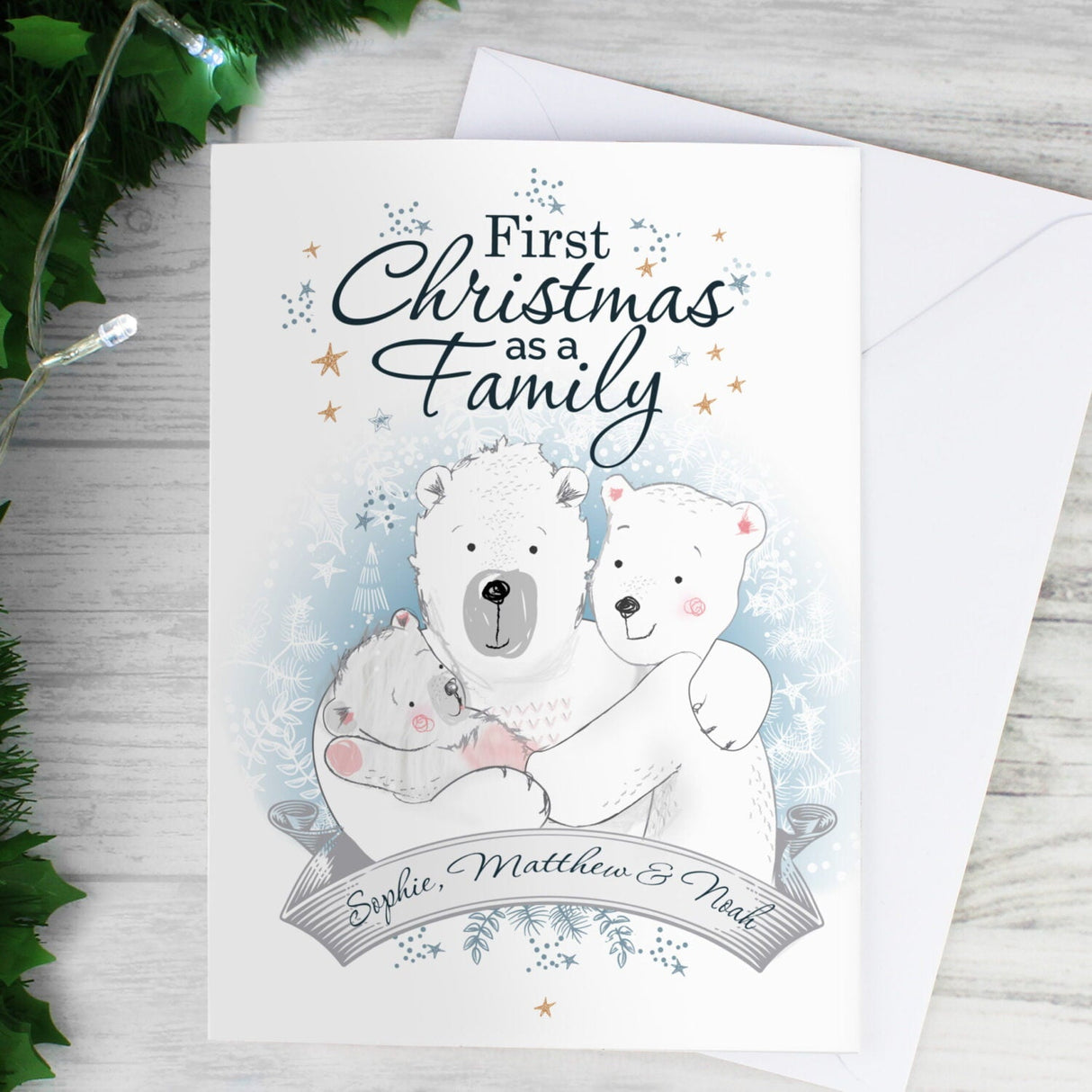 Personalised Polar Bear ’1st Christmas As A Family’ Card: 1 - Greeting Cards By Gift Moments