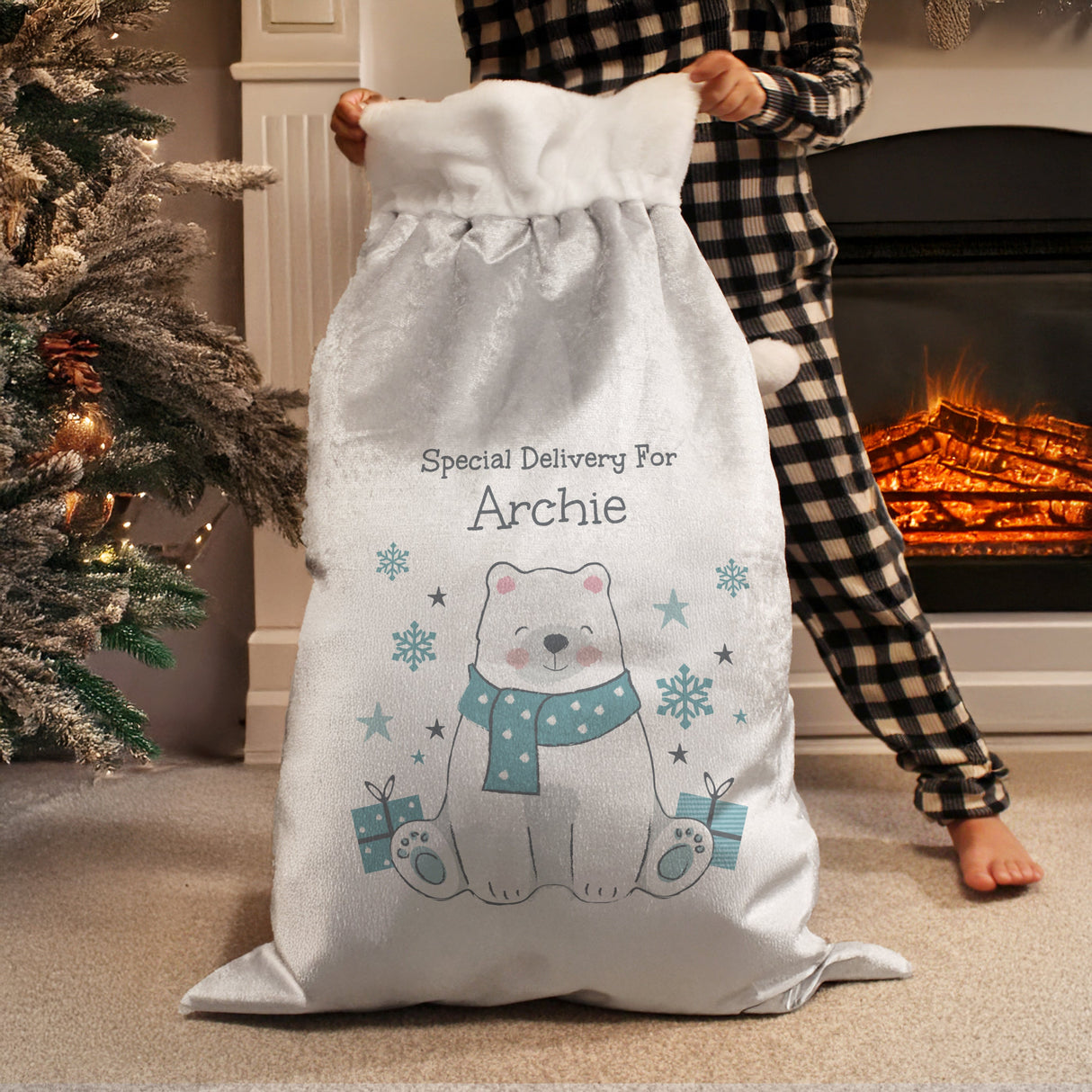 Personalised Polar Bear Christmas Sack: 3 - Christmas Sacks By Gift Moments