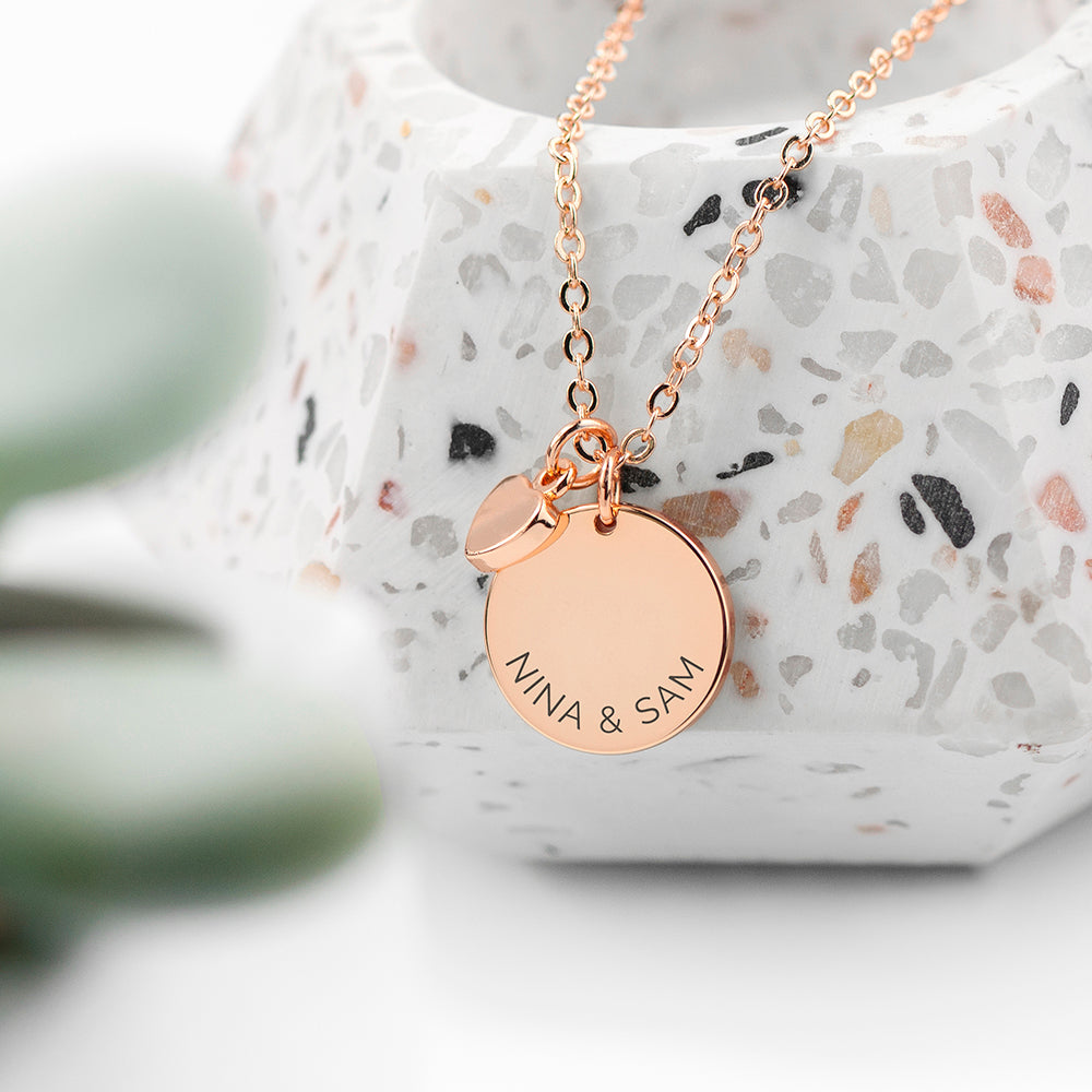 Personalised Polished Heart and Disc Necklaces: 2 - Necklaces By Gift Moments