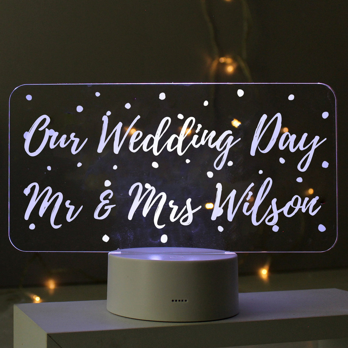 Personalised Polka-dot Message LED Colour Changing Night Light: 4 - LED Lighting By Gift Moments