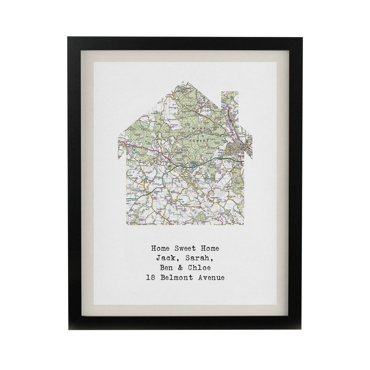 Personalised Present Day Map Home Framed Prints - Shop Framed Prints At Gift Moments - 8