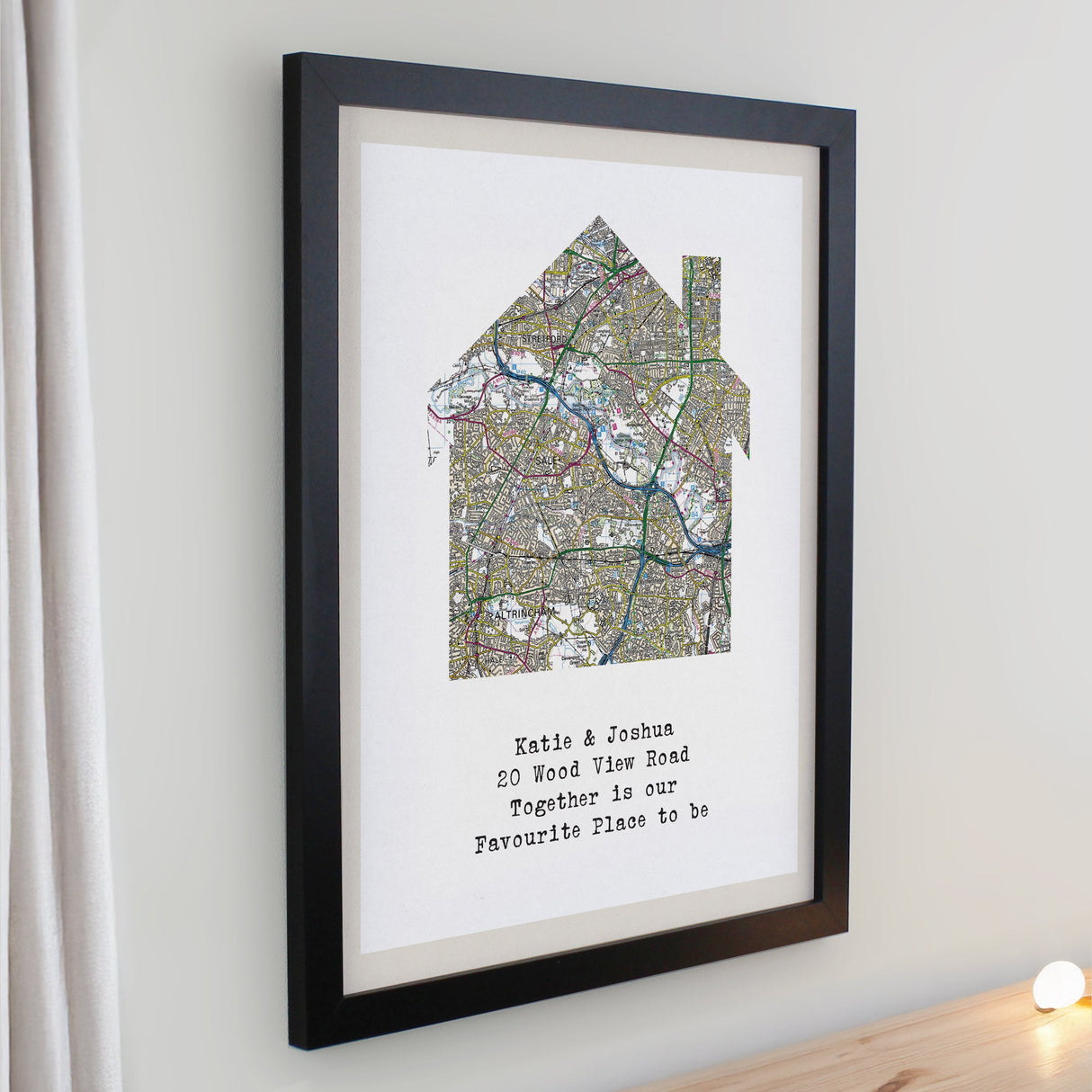 Personalised Present Day Map Home Framed Prints - Shop Framed Prints At Gift Moments - 5