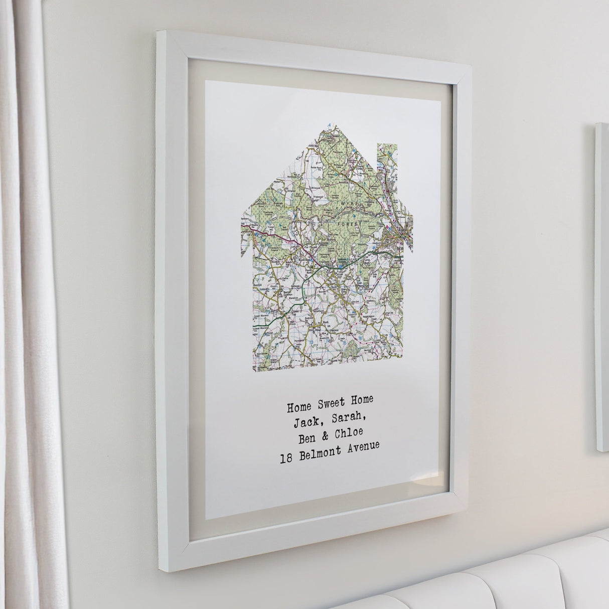 Personalised Present Day Map Home Framed Prints - Shop Framed Prints At Gift Moments - 6