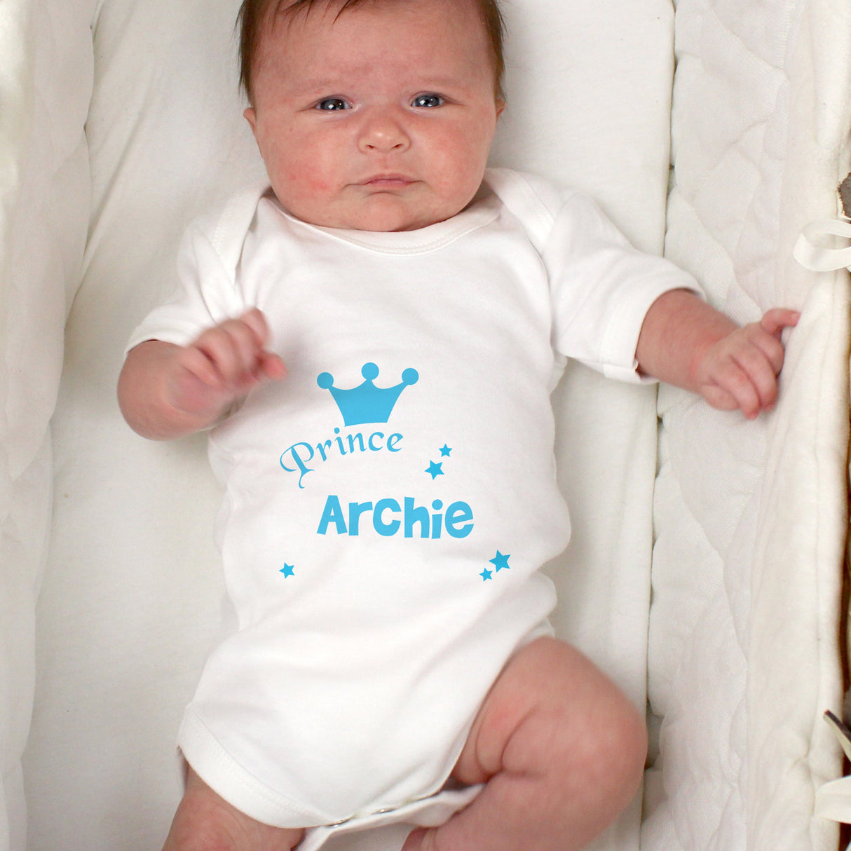 Personalised Prince Baby Vest: 3 - Baby Clothing By Gift Moments