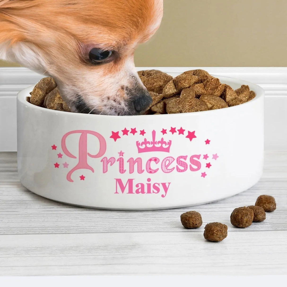 Personalised Princess 14cm Medium White Pet Bowl: 3 - Pet Products By Gift Moments