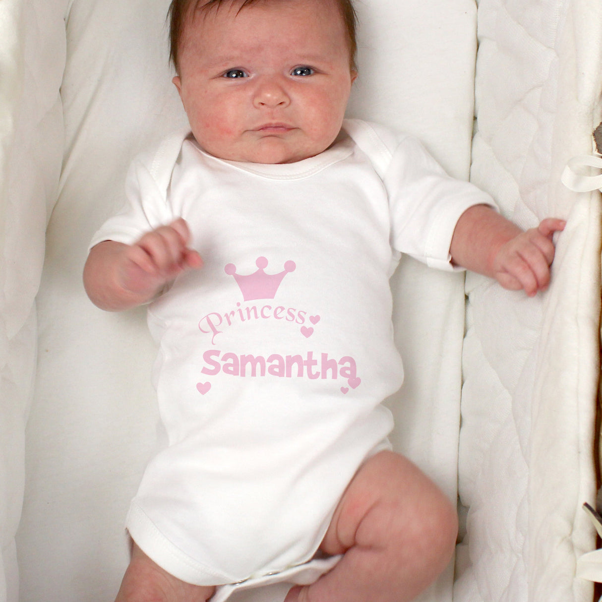 Personalised Princess Baby Vest: 3 - Baby Clothing By Gift Moments